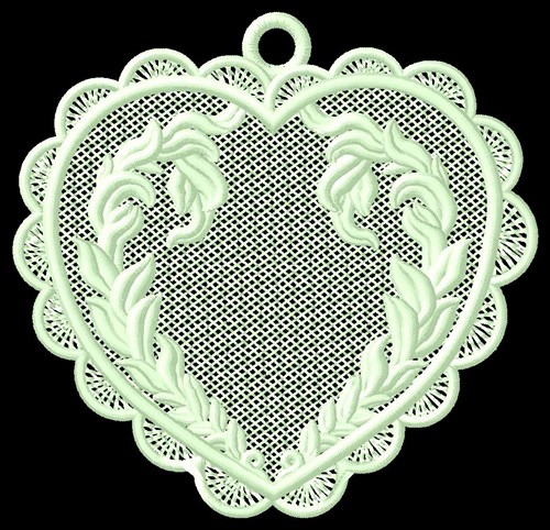 FSL Heart Wreath Ornament Machine Embroidery Design