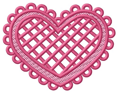 FSL Cross Hatch Heart Machine Embroidery Design