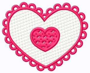 Picture of FSL Double Heart Machine Embroidery Design