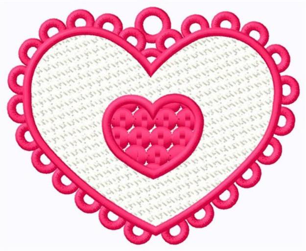 Picture of FSL Double Heart Ornament Machine Embroidery Design