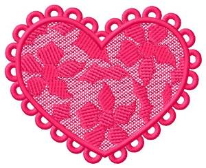 Picture of FSL Floral Heart Machine Embroidery Design