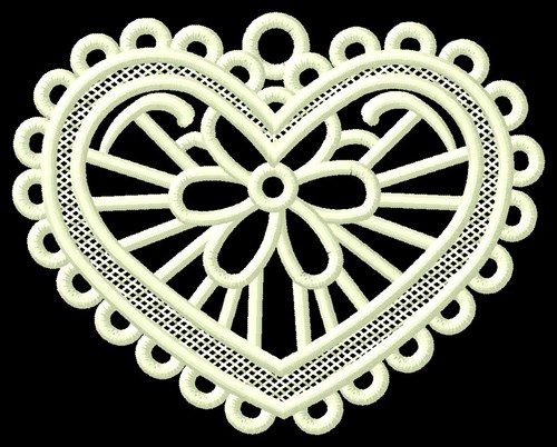 FSL Heart  Ornament Machine Embroidery Design