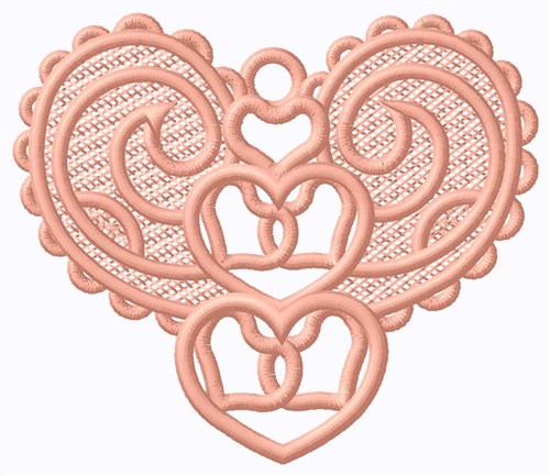 FSL Swirl Heart Ornament Machine Embroidery Design