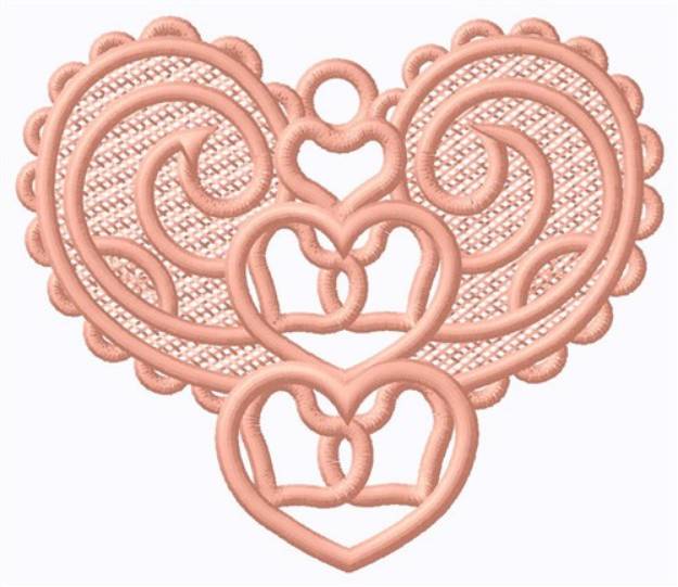 Picture of FSL Swirl Heart Ornament Machine Embroidery Design