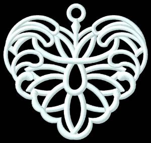 Picture of FSL Fancy Heart Ornament Machine Embroidery Design