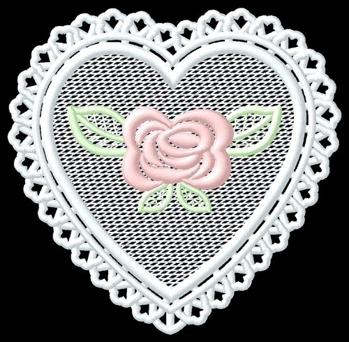 FSL Rose Heart Machine Embroidery Design