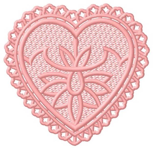 Picture of FSL Heart with Flower Machine Embroidery Design