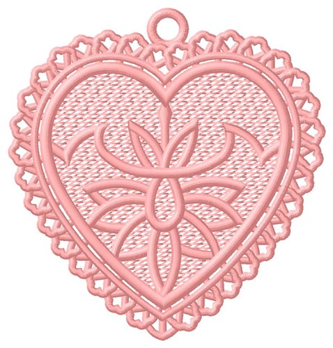 FSL Heart Flower Ornament Machine Embroidery Design