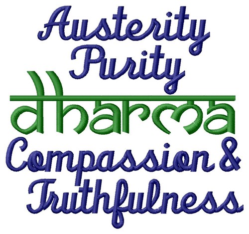 Austerity Purity Compassion Truthfulness Machine Embroidery Design