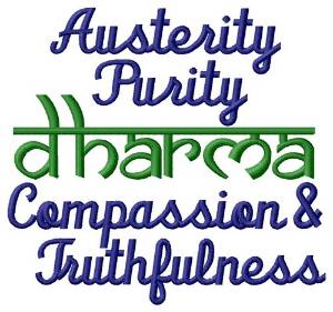 Picture of Austerity Purity Compassion Truthfulness Machine Embroidery Design