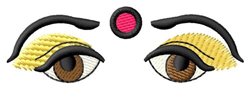 Eyes Bindi Machine Embroidery Design