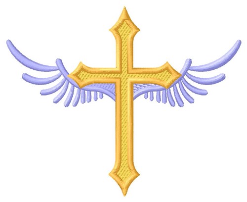 Winged Cross Machine Embroidery Design