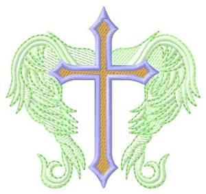 Picture of Cross with Wings Machine Embroidery Design