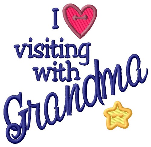 Visiting With Grandma Machine Embroidery Design