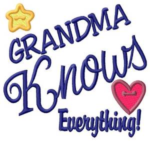 Picture of Grandma Knows Everything Machine Embroidery Design