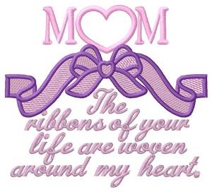 Picture of Mom Around My Heart Machine Embroidery Design