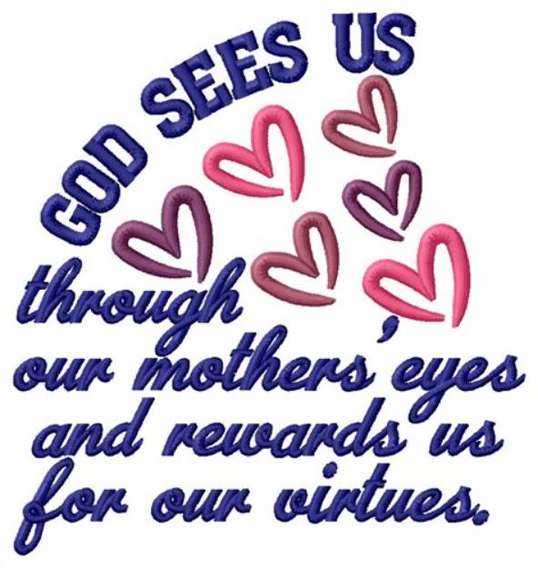 Picture of God Sees Us Machine Embroidery Design