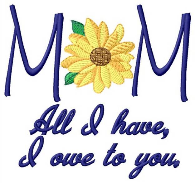 Picture of I Owe To You Machine Embroidery Design