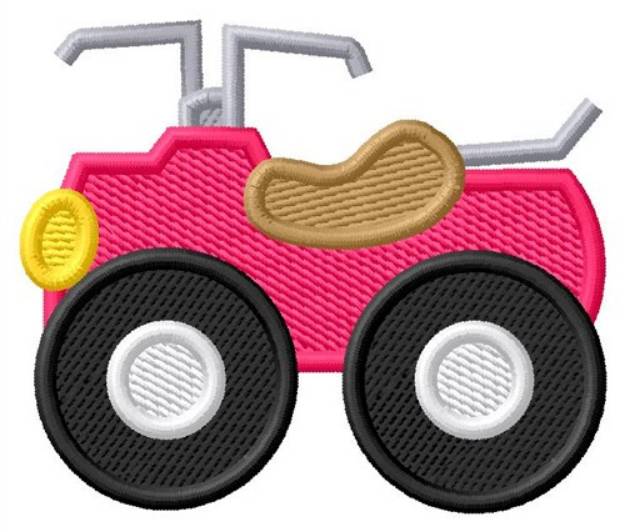 Picture of Pink Four Wheeler Machine Embroidery Design