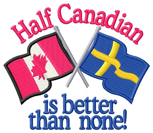 Half Canadian Flags Machine Embroidery Design