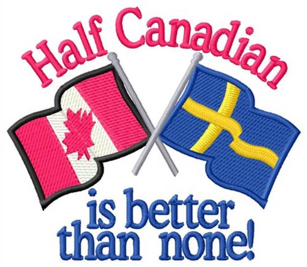 Picture of Half Canadian Flags Machine Embroidery Design