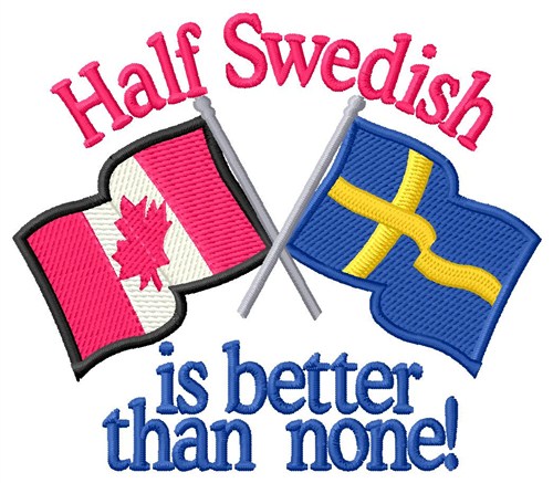 Half Swedish Flags Machine Embroidery Design