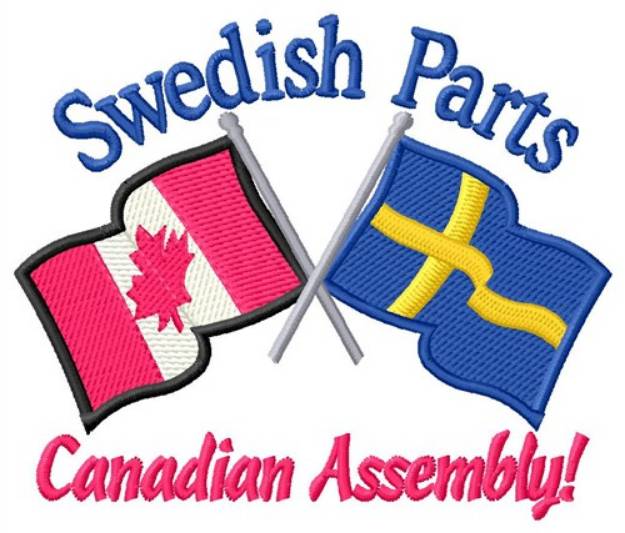 Picture of Swedish Parts Flags Machine Embroidery Design