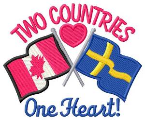 Picture of One Heart Flags Machine Embroidery Design