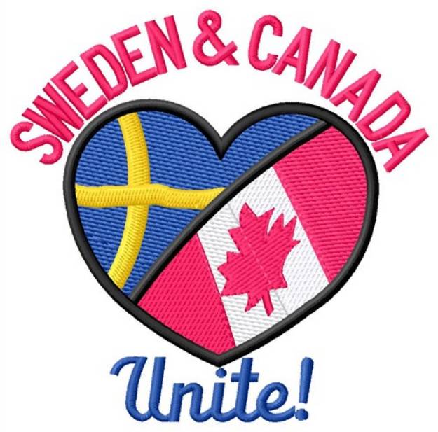 Picture of Sweden & Canada Unite Machine Embroidery Design