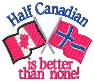 Picture of Half Canadian Flags Machine Embroidery Design