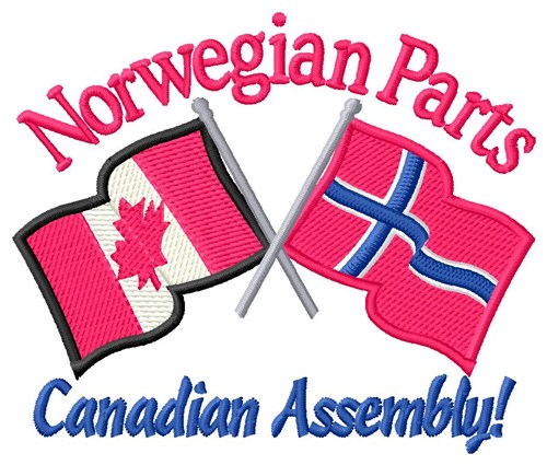 Norwegian Parts Flags Machine Embroidery Design