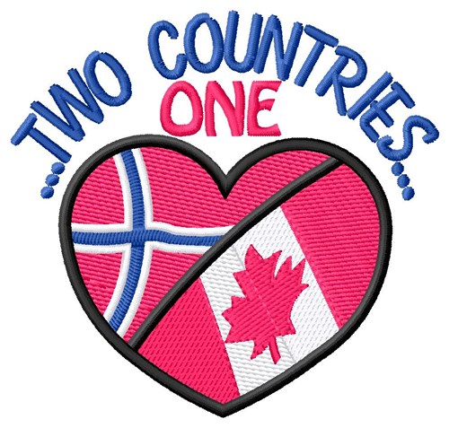 Two Countries Heart Machine Embroidery Design
