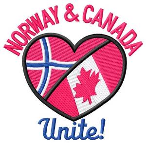 Picture of Norway & Canada Unite Machine Embroidery Design