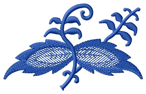 Blue Leaves Machine Embroidery Design
