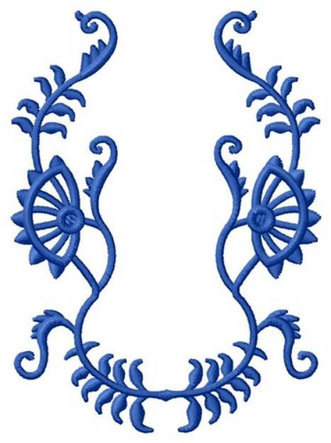 Picture of Blue Floral Frame Machine Embroidery Design