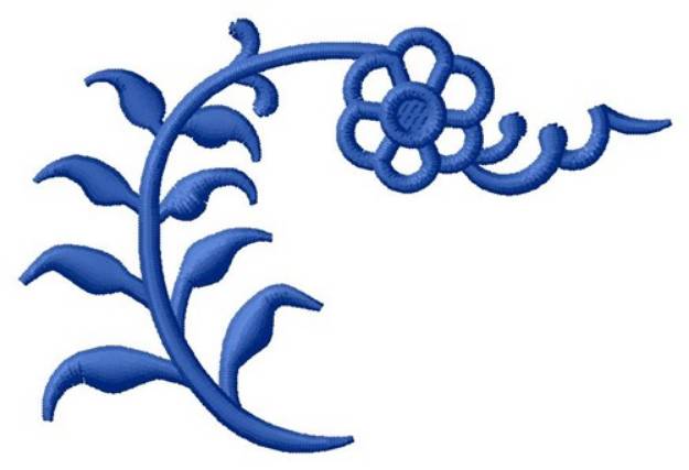 Picture of Blue Floral Accent Machine Embroidery Design