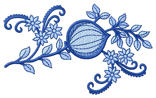 Floral in Blues Machine Embroidery Design
