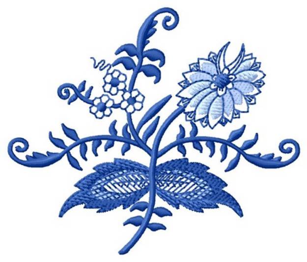 Picture of Floral in Blues Machine Embroidery Design