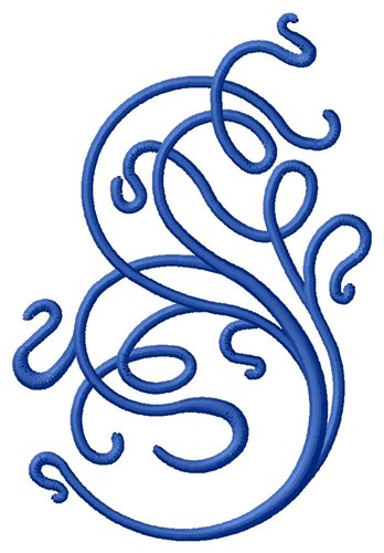 Blue Curls Machine Embroidery Design