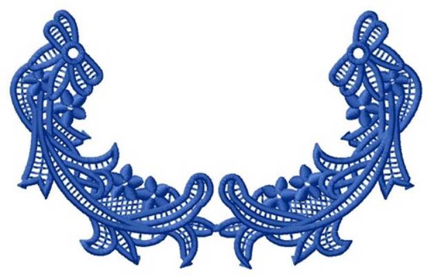 Picture of Blue Lace Flowers Machine Embroidery Design