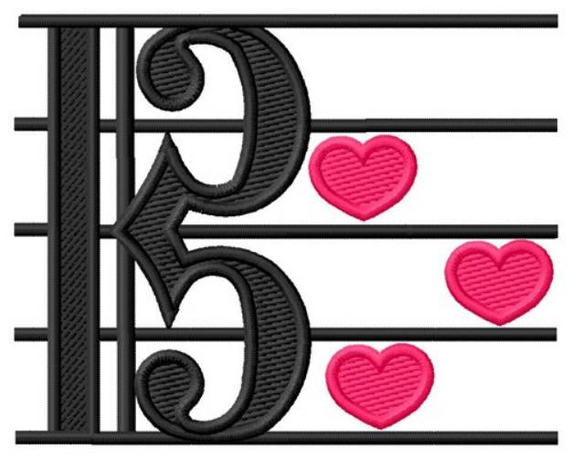 Picture of Music Hearts Machine Embroidery Design