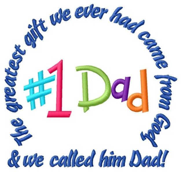 Picture of #1 Dad Machine Embroidery Design
