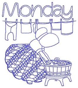 Picture of Monday Wash Machine Embroidery Design