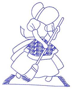 Picture of Bluework Cleaning Sue Machine Embroidery Design