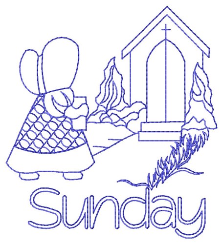 Sunday Church Machine Embroidery Design
