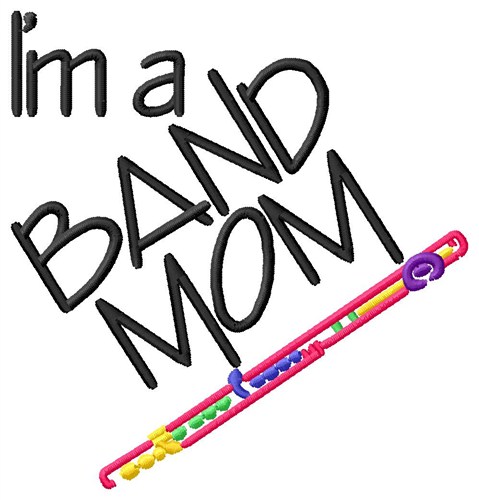 Flute Band Mom Machine Embroidery Design