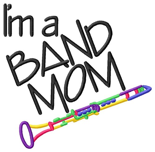 Clarinet Band Mom Machine Embroidery Design
