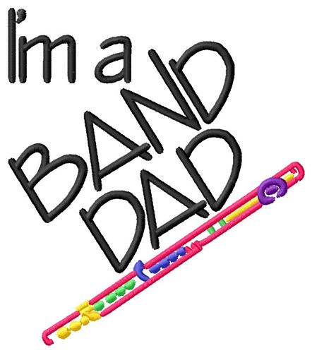 Flute Band Dad Machine Embroidery Design