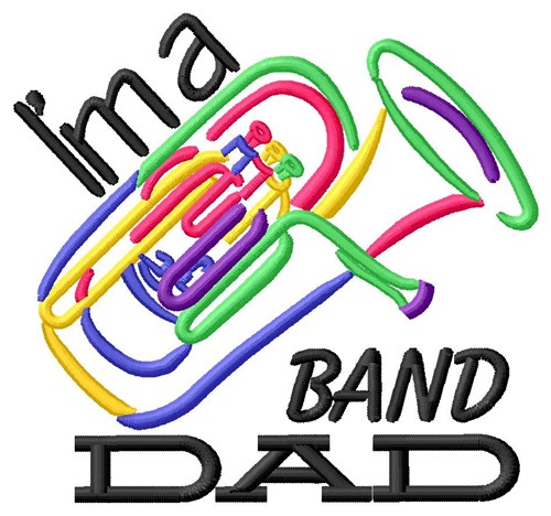 Tuba Band Dad Machine Embroidery Design