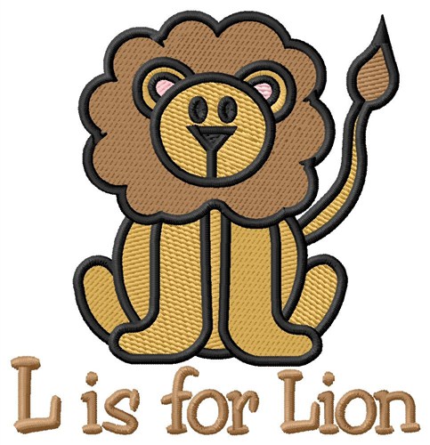 L is for Lion Machine Embroidery Design